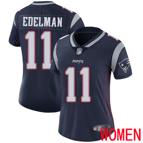 New England Patriots Football #11 Vapor Limited Navy Blue Women Julian Edelman Home NFL Jersey
